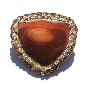 Vintage Gemstone (Agate Stone Geode Crystal) Cowboy Western Tie Clip Pin Decor